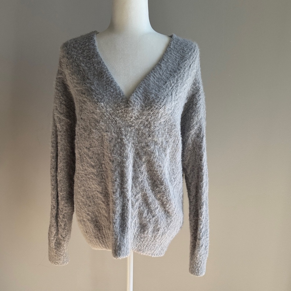 Lucky Brand Soft Gray V-Neck Sweater